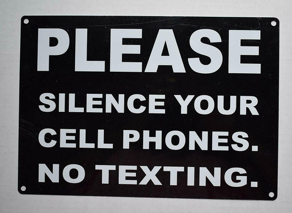 Please Silence Your Silent Cell Phones  Signage Black,