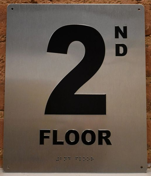 2ND Floor Sign-Tactile Signage