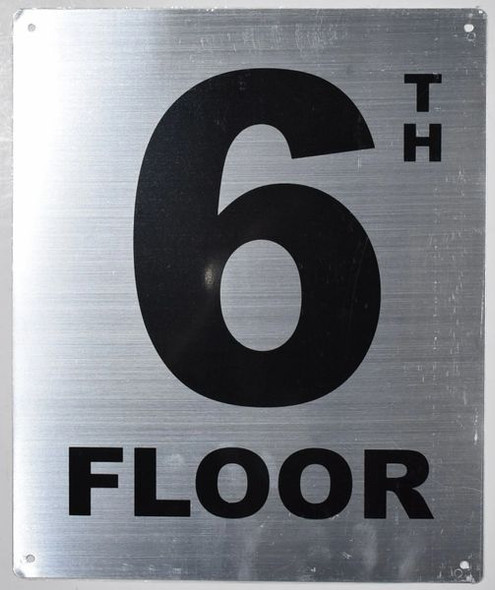 6th Floor - Floor Number - Tactile Touch Braille