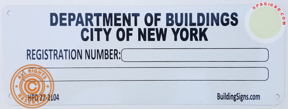 Building registration number sign blanco Line