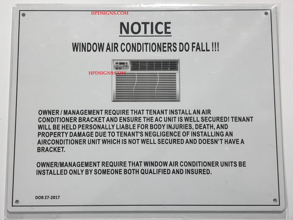 WINDOW AIR CONDITIONERS DO FALL SIGN  Signage