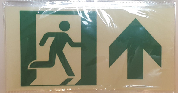 RUNNING MAN FORWARD ARROW  Signage -Glow-In-The-Dark