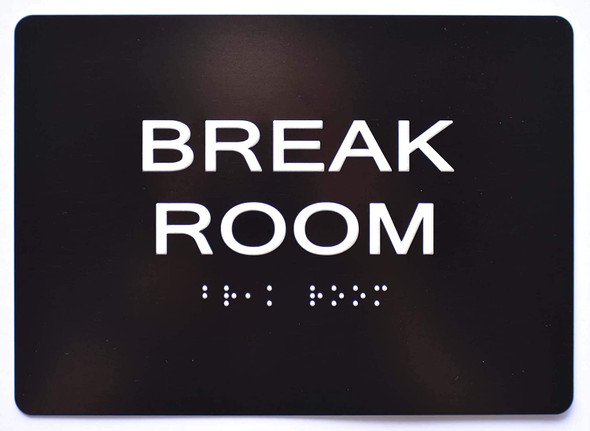 Break Room  Signage Black