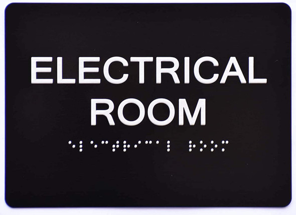 Electrical Room  Signage Black