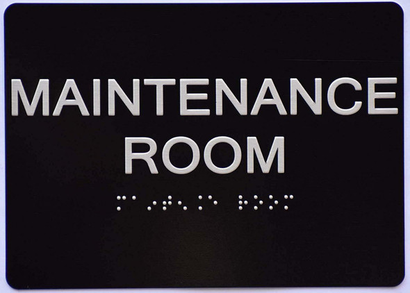 Maintenance Room Sign -Black,
