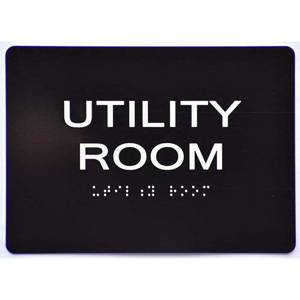 Utility Room  Signage -Black,