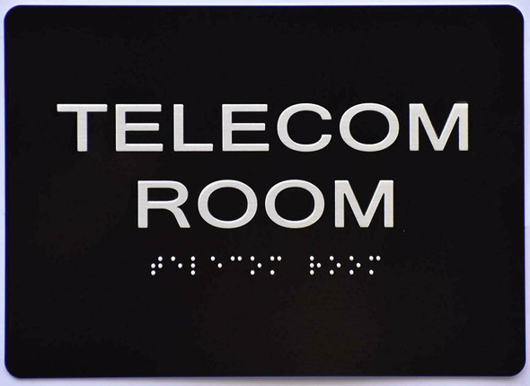 Telecom Room  Signage -Black,