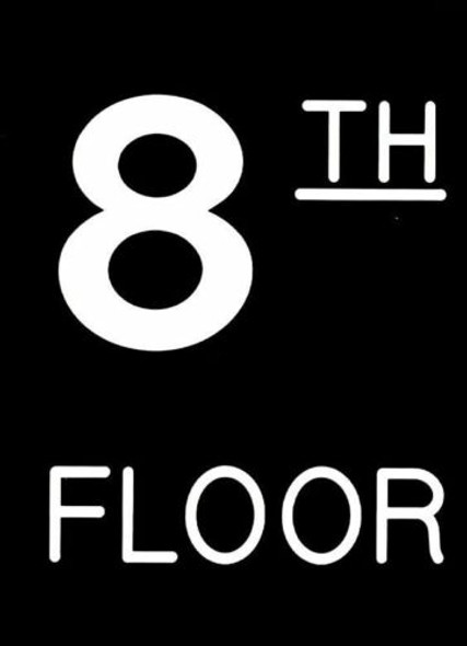 Floor number Eight 8 sign Engraved Plastic-