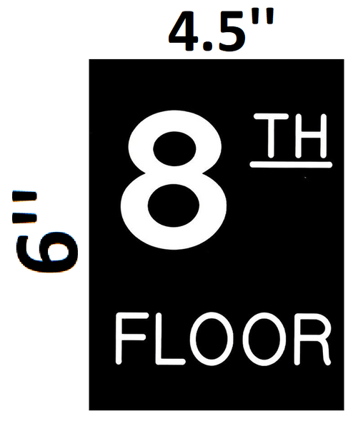 Floor number Eight 8  Engraved Plastic-