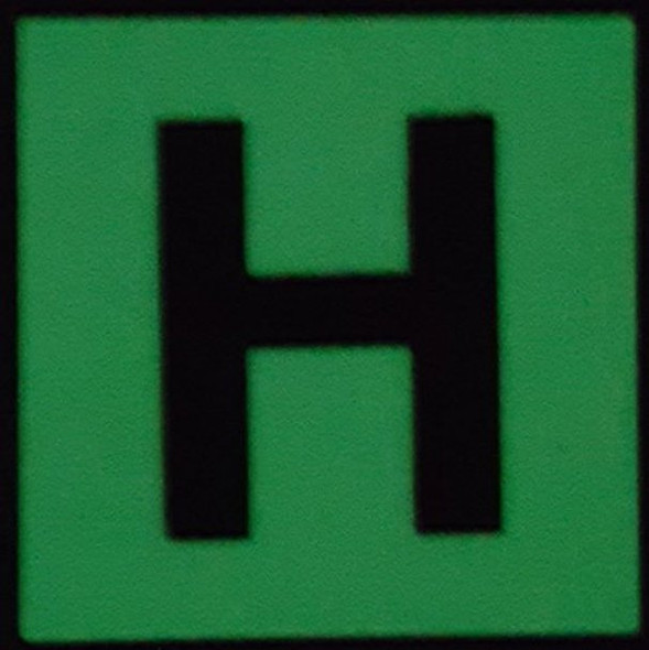 PHOTOLUMINESCENT DOOR IDENTIFICATION NUMBER H  HEAVY DUTY / GLOW IN THE DARK