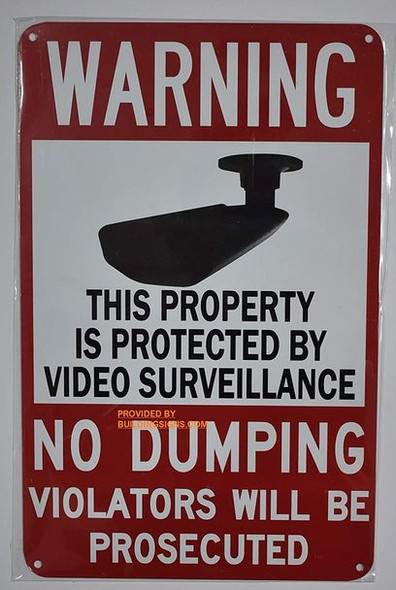 This Property is Protected by Video Surveillance-NO Dumping Violators Will BE PROSECUTED  (White, 9X14)