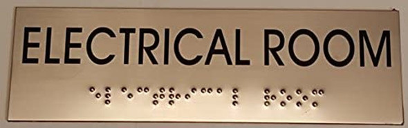ELECTRICAL ROOM  Signage- BRAILLE-STAINLESS STEEL