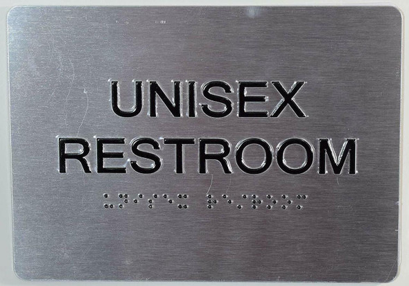 Unisex Restroom  with Tactile Text and Braille