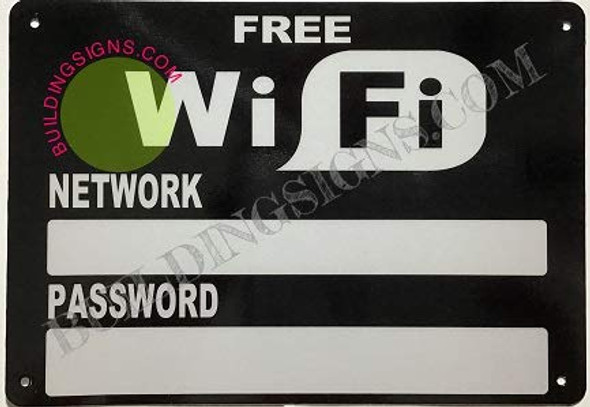 Free WiFi with Password and Network  Signage