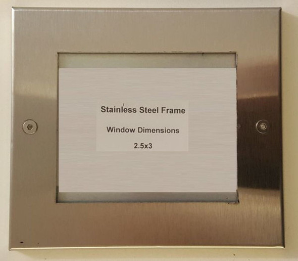 Elevator certificate frame stainless steel