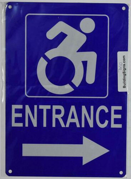 ADA ACCESSIBLE Entrance Arrow Right  Signage