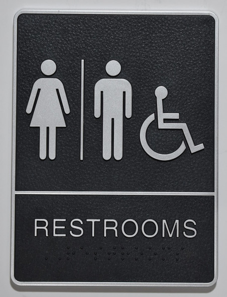 ACCESSIBLE Restrooms Sign- - BRAILLE  PLASTIC ADA SIGNS  Sign