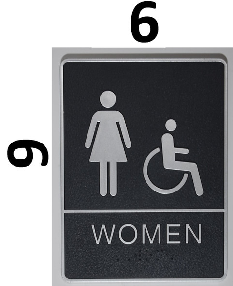 WOMEN ACCESSIBLE Restroom Sign- - BRAILLE PLASTIC ADA