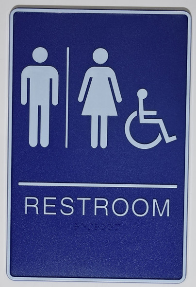 ACCESSIBLE Restrooms Sign- - BRAILLE PLASTIC ADA