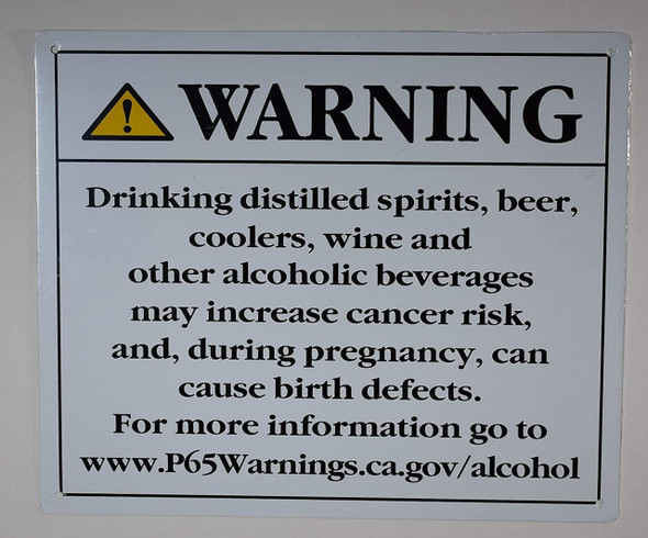 California Prop 65 Alcohol Warning sinage-The Official signage