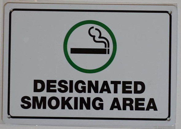 Designated Smoking Area Safety  Signage