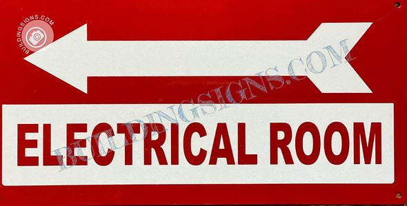 Electrical Room Sign Left Arrow