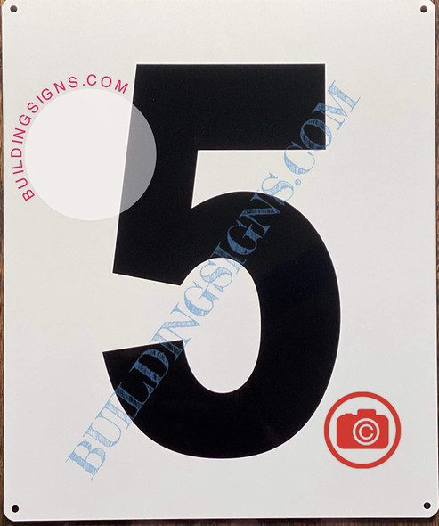 Large Number 5 Sign -Metal Sign - Parking LOT Number Sign