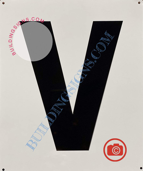 Large Letter V -Metal Sign - Parking LOT Sign
