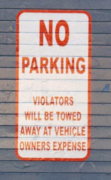 SIGN No Parking Any Time Violators Will Be Towed Away at Vehicle Owner's Expense Extra Large Sticker