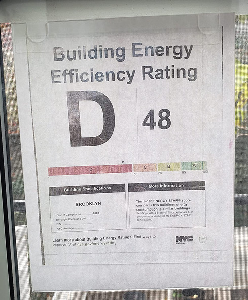 NYC Building Energy Efficiency Rating Frame - NYC GRADE FRAME