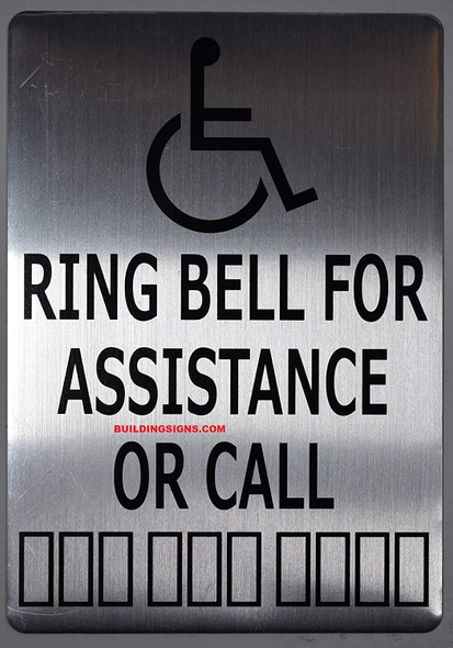 ADA Ring Bell for Assistance OR Call with Symbol Sign