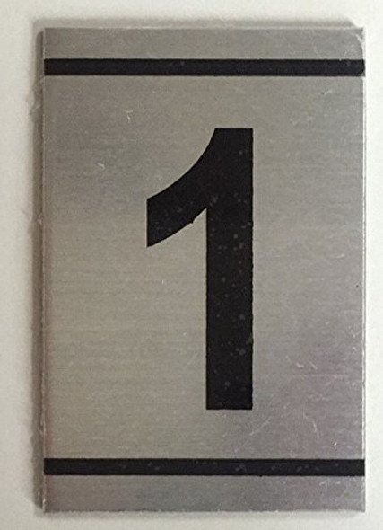 NUMBER  Signage -1 -BRUSHED ALUMINUM