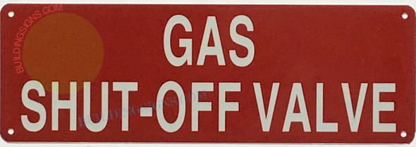 GAS SHUT-OFF VALVE SIGN