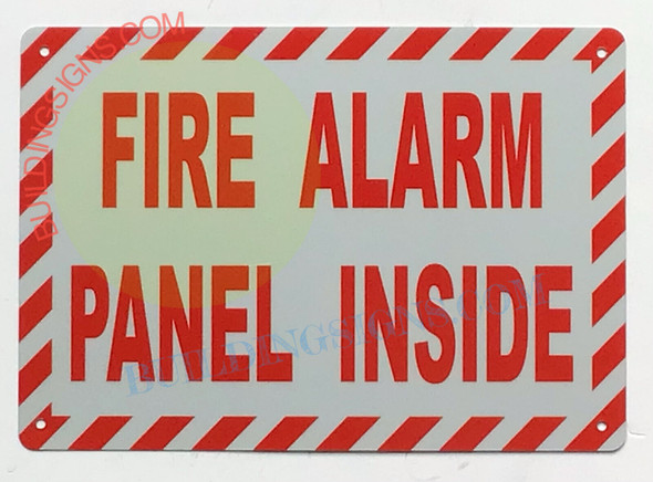 FIRE ALARM CONTROL PANEL LOCATED INSIDE SIGN