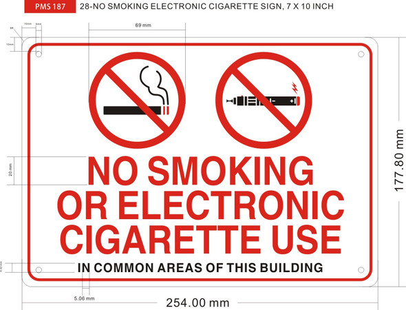 NO SMOKING ELECTRONIC CIGARETTE SIGNAGE