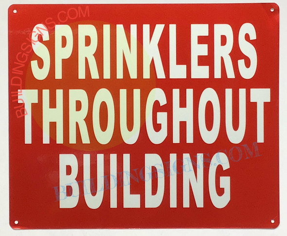 SPRINKLER THROUGHOUT BUILDING signage