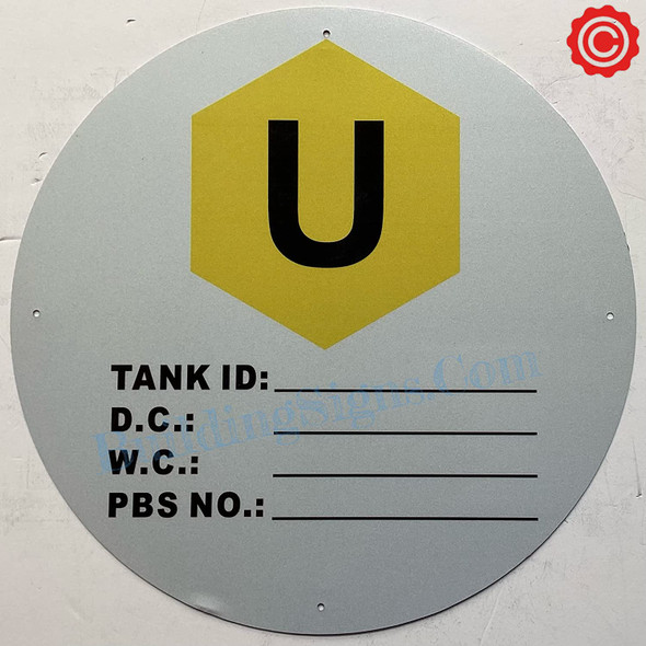 U TANK Signage- Ultra Low Sulfur Tank Id Signage
