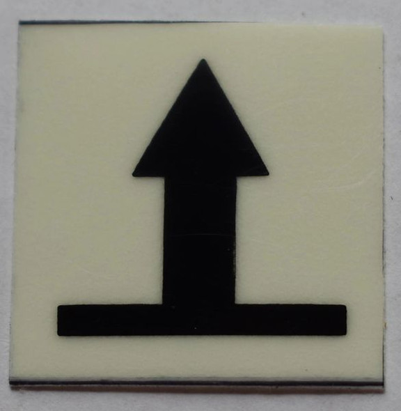 GLOW IN DARK UPWARDS ARROW EMERGENCY MARKING SIGN