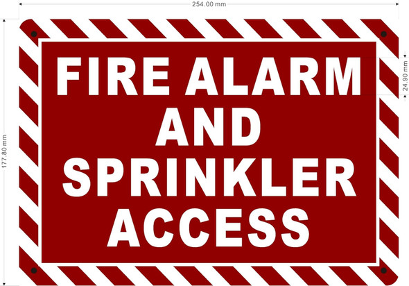 FIRE ALARM AND SPRINKLER ACCESS  Signage