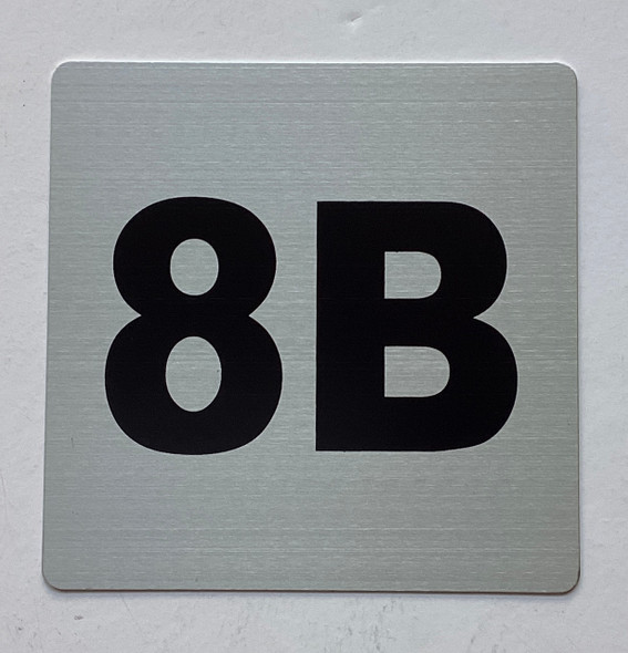 Apartment number 8B sign