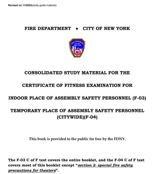 CONSOLIDATED STUDY MATERIAL FDNY 2023