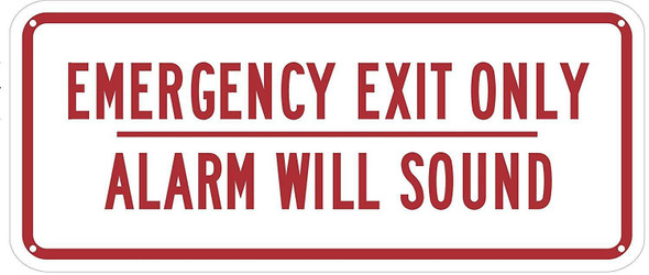 Emergency EXIT ONLY Alarm Will Sound Sign Reflective