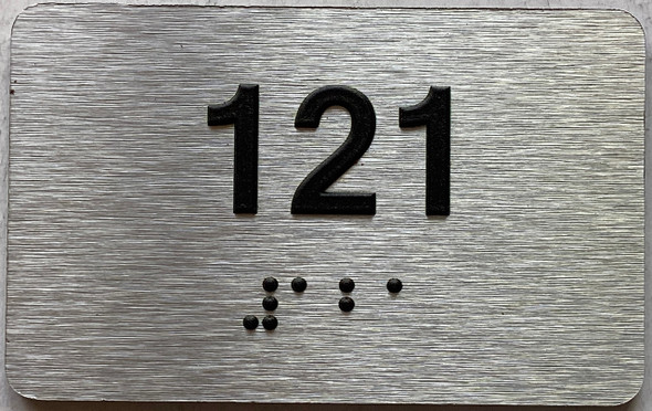 apartment number 121 sign