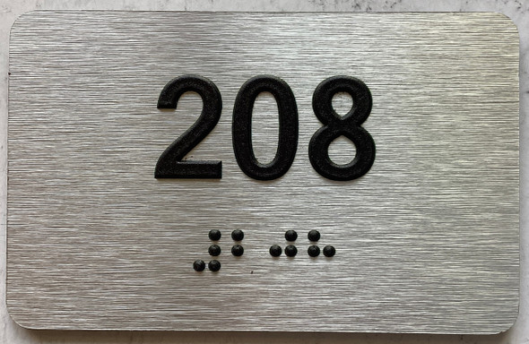 apartment number 208 sign