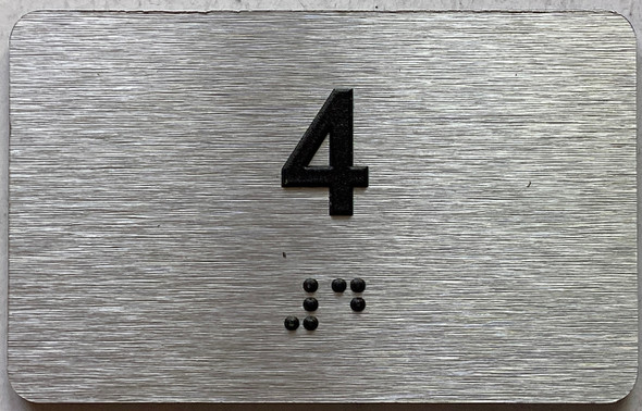 apartment number 4 sign
