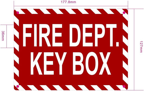 NYC FIRE DEPT KEY BOX SIGN/FIRE DEPARTMENT KEY BOX SIGN -ZEBRA LINE