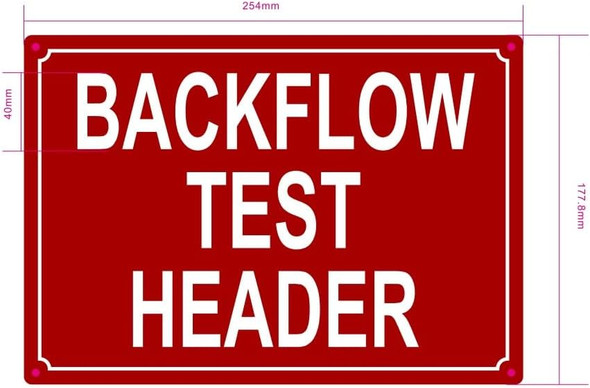 NYC BACKFLOW TEST HEADER SIGN
