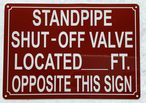 NYC STANDPIPE CURB BOX LOCATED FEET OPPOSITE THIS SIGN SIGN