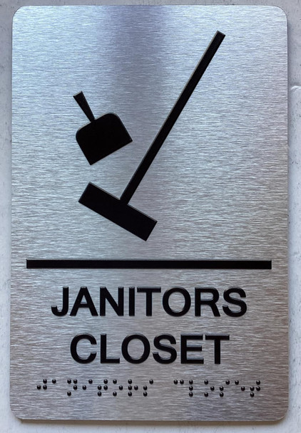 JANITORS CLOSET SIGN WITH RAISED LETTERS
