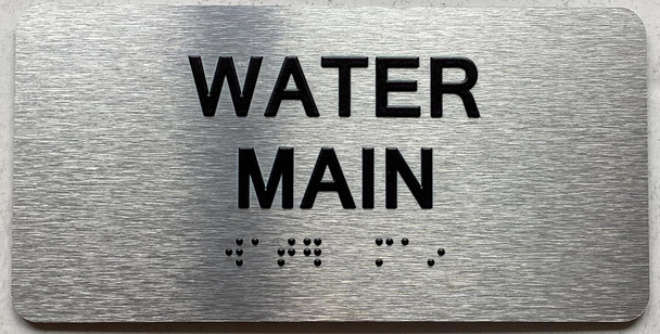 WATER MAIN SIGN WITH RAISED LETTERS
